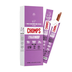 Chomps Taco Beef, Grass-Fed & Finished, 10ct, Protein Snack Stick