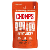 Chomps Pepperoni Turkey, Antibiotic Free, 8ct, Protein Snack Stick