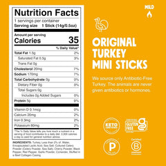 Chomps Original Turkey Chomplings Antibiotic Free, 6ct Protein Snack Stick