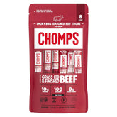 Chomps Smoky BBQ Beef, Grass-Fed & Finished, 8ct, Protein Snack Stick