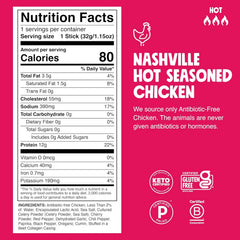 Chomps Nashville Hot Chicken, Antibiotic Free, 24ct, Protein Snack Stick