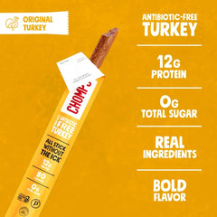 Chomps Original Turkey, Antibiotic Free, Single Protein Snack Stick