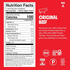 Chomps Original Beef, Grass-Fed & Finished, 24ct, Protein Snack Stick