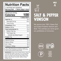 Chomps Salt & Pepper Venison, Grass-Fed & Finished, 10ct, Protein Snack