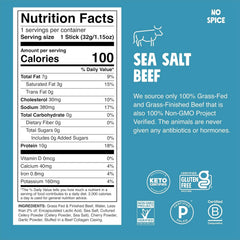 Chomps Sea Salt Beef, Grass-Fed & Finished, 8ct, Protein Snack Stick