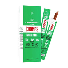 Chomps Jalapeño Beef, Grass-Fed & Finished, 10ct, Protein Snack Stick