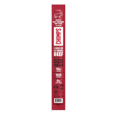 Chomps Smoky BBQ Beef, Grass-Fed & Finished, Single Protein Snack Stick