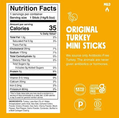 Chomps Chomplings Original Turkey Mini Sticks, 0.5 oz, 24-count