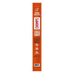 Chomps Pepperoni Turkey, Antibiotic Free, Single Protein Snack Stick