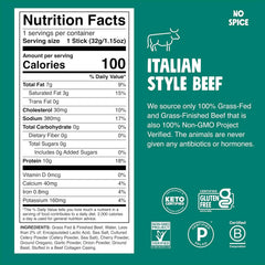 Chomps Italian Beef, Grass-Fed & Finished, 24ct, Protein Snack Stick