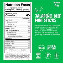 Chomps Jalapeño Beef Chomplings, Grass-Fed & Finished, 24ct, Protein Snack